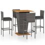 Voir la diapositive 2 : VIDAXL Ensemble de bar de jardin 5 pcs et coussins Resine tressee Gris