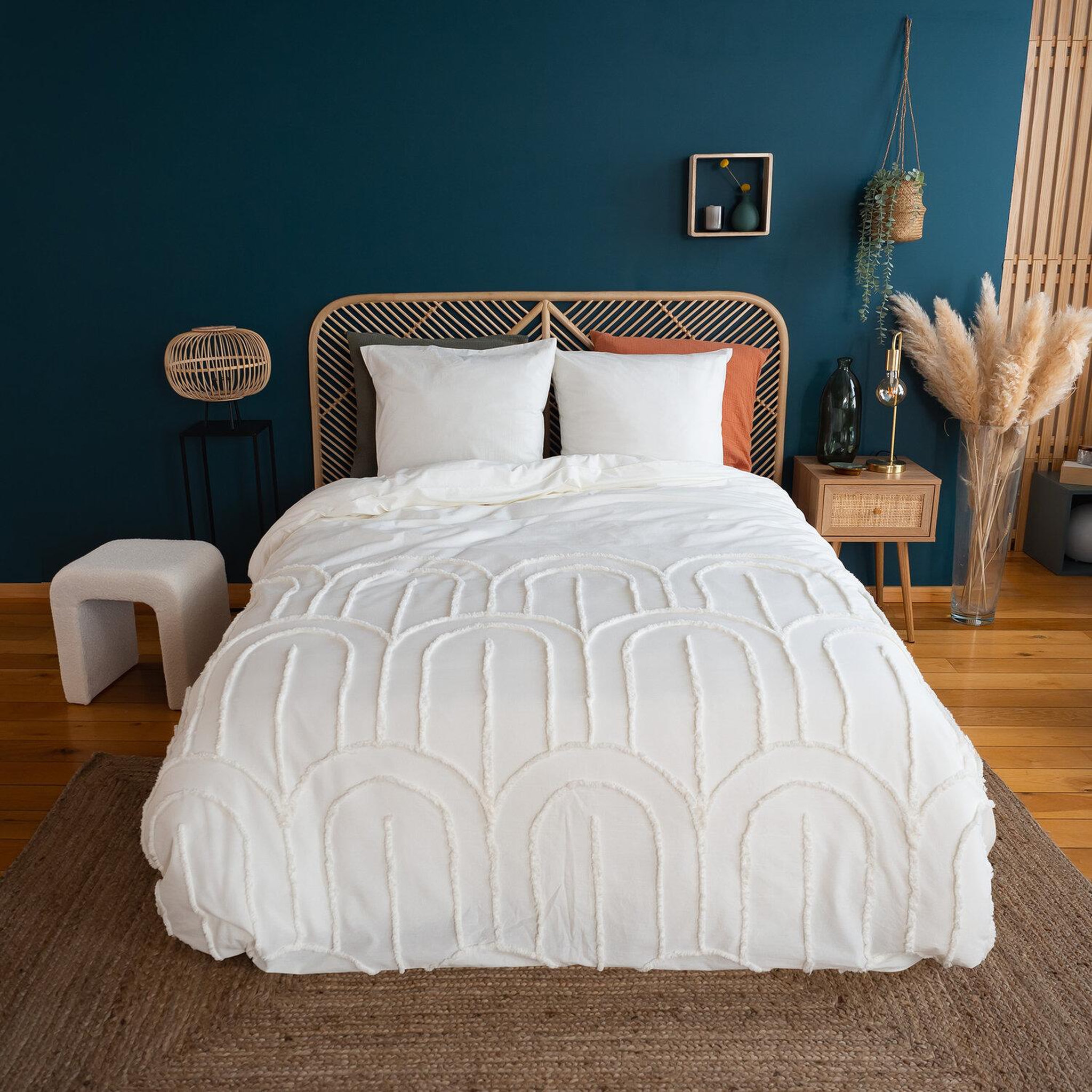 Home collection Parure de couette better coton lave far. Coloris disponibles : Blanc