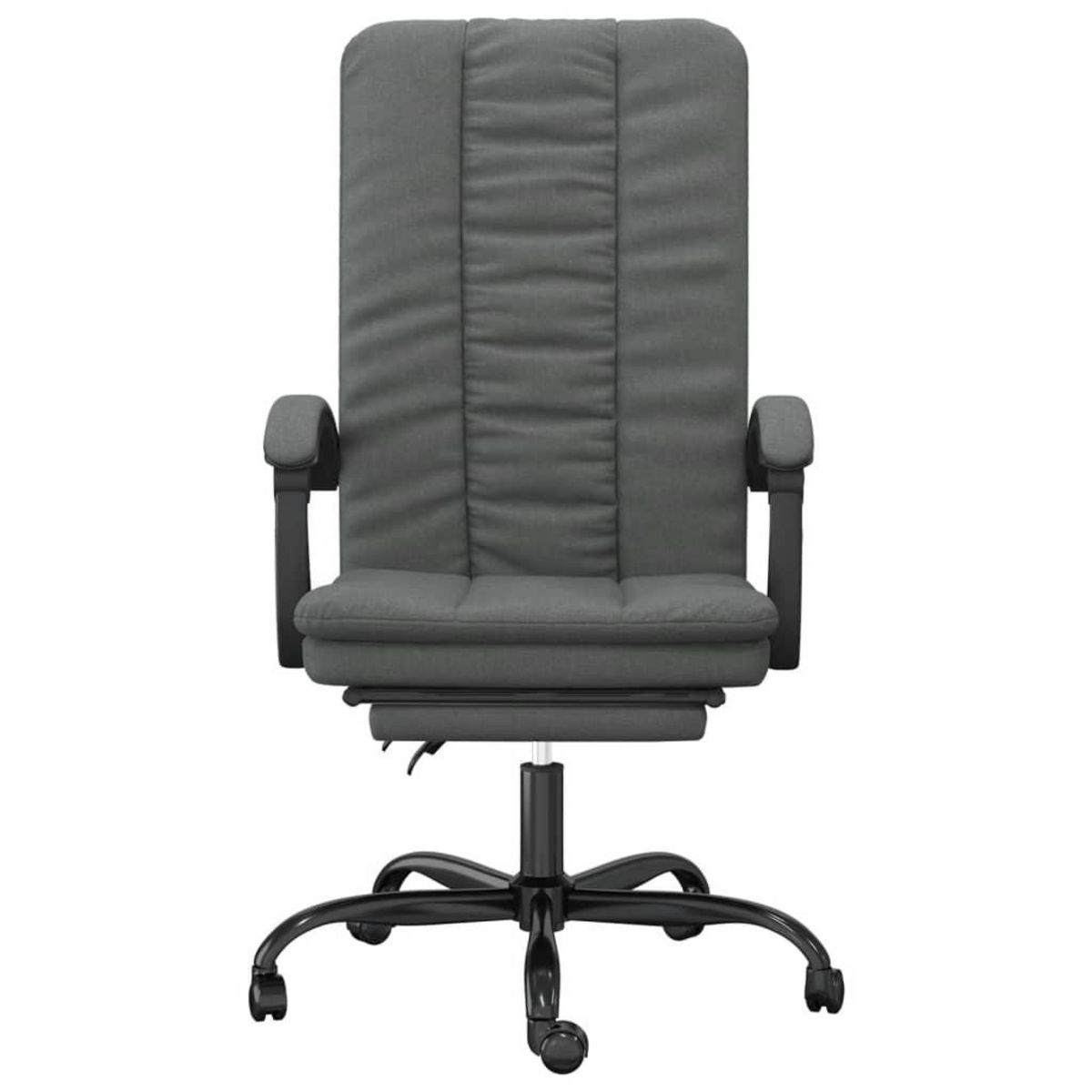 VIDAXL Fauteuil inclinable de bureau Gris fonce Tissu
