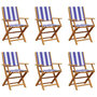 Voir la diapositive 2 : VIDAXL Chaises de jardin pliantes lot de 6 tissu et bois massif