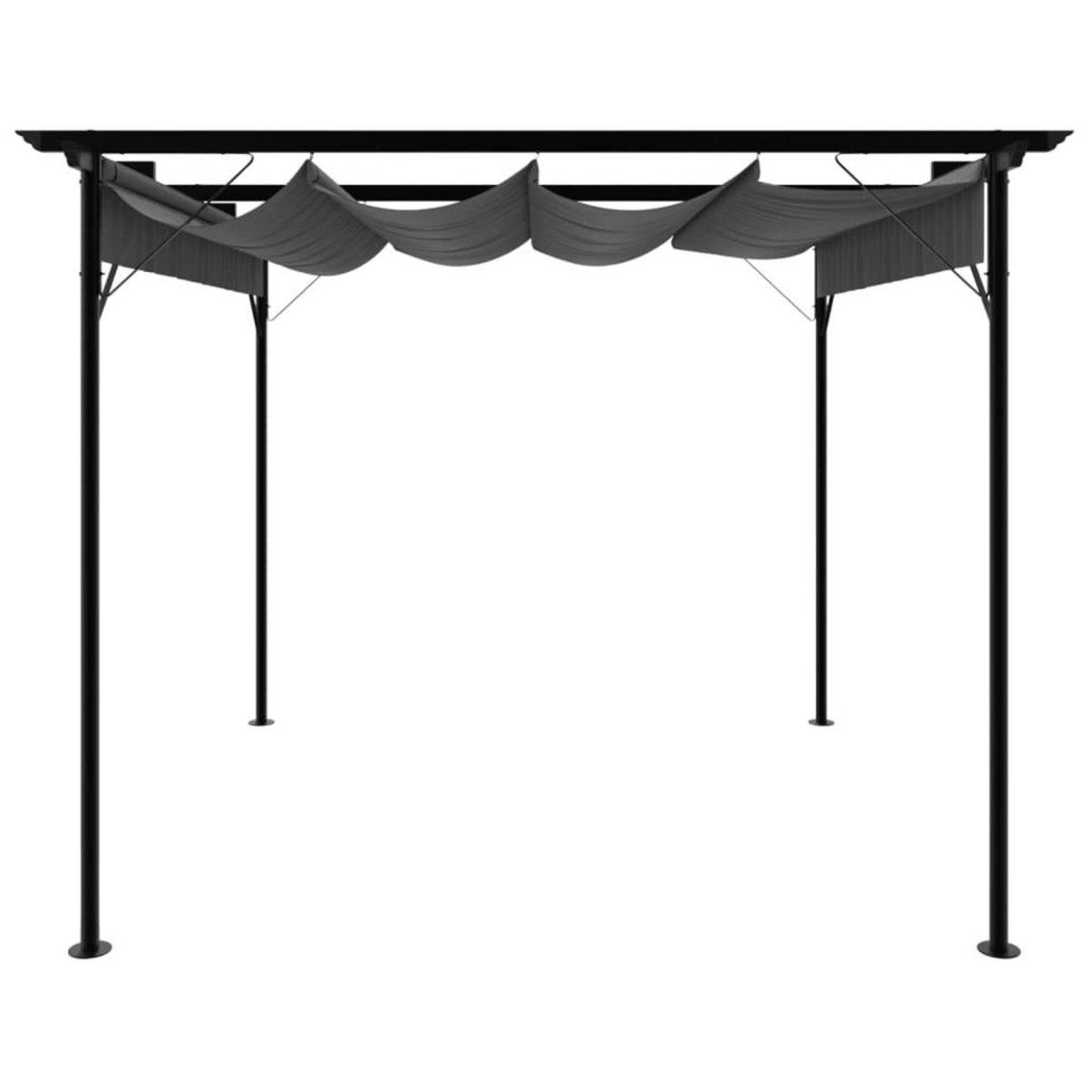 VIDAXL Pergola avec toit retractable anthracite 3x3 m acier 180 g/m^2