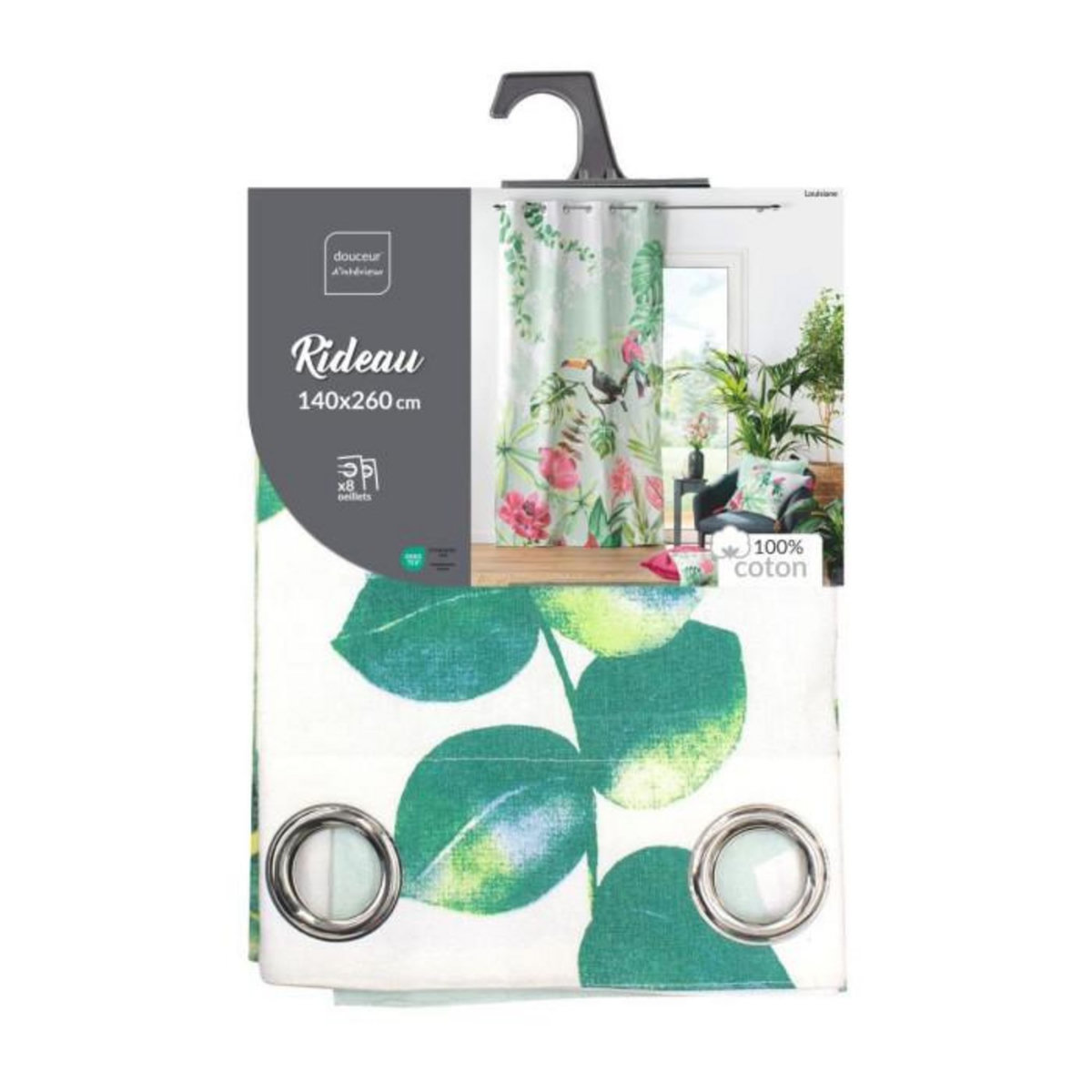 Paris Prix Rideau à Œillets  Louisiane  140x260cm Multicolore