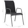 Voir la diapositive 6 : VIDAXL Chaises empilables de jardin lot de 2 Acier et textilene Noir