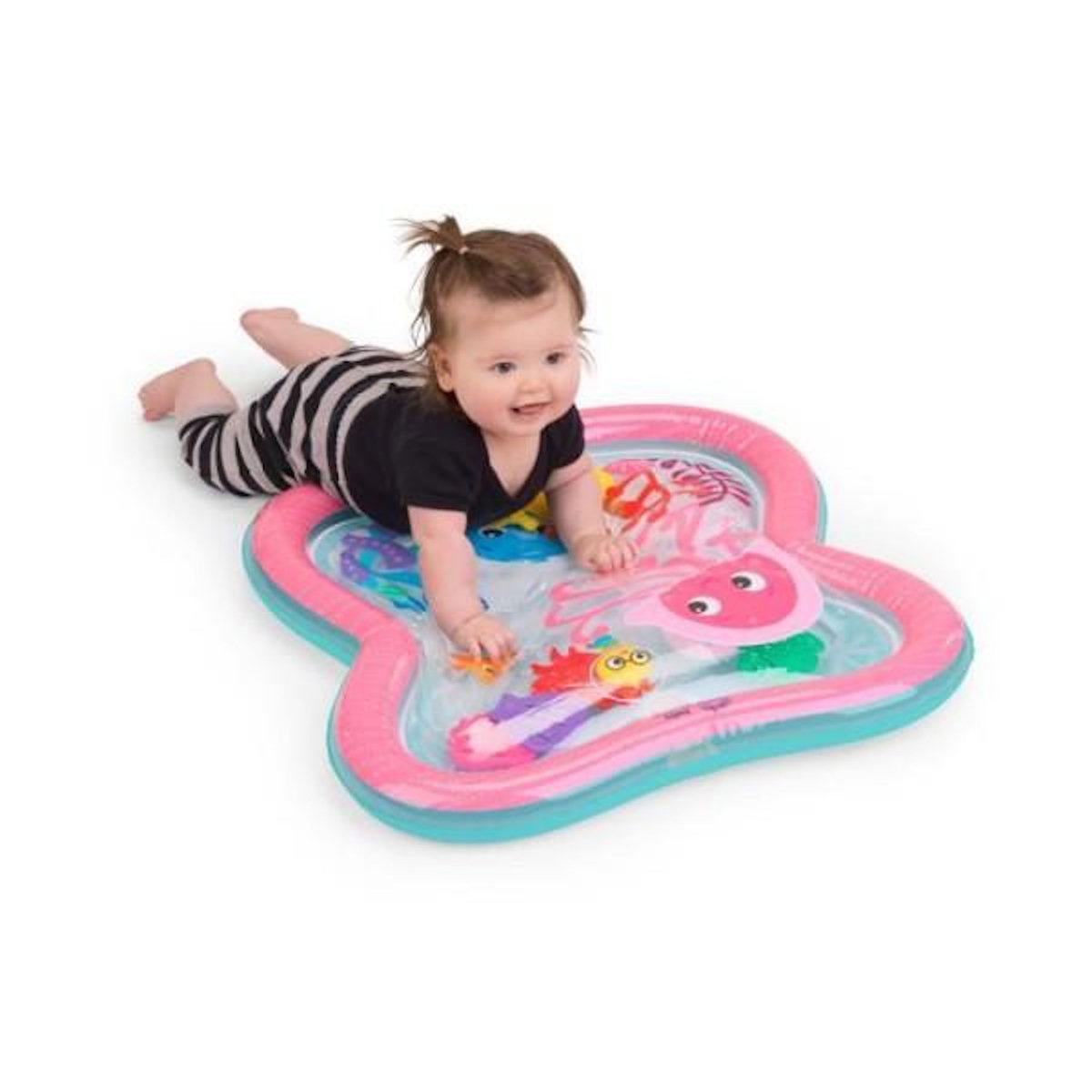 Bright Starts BABY EINSTEIN - JANET - Grand tapis d'eau pour bébé fille, jeu sensoriel et d'éveil?, gonflable, facile a nettoyer, pliable,