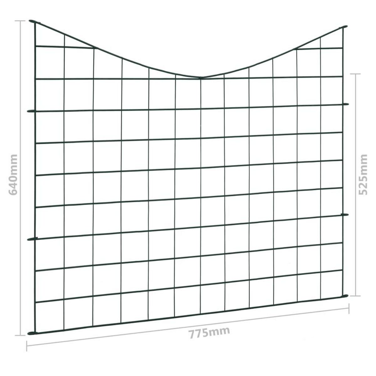 VIDAXL Ensemble de cloture de jardin voutee plus basse 77,5x64 cm vert