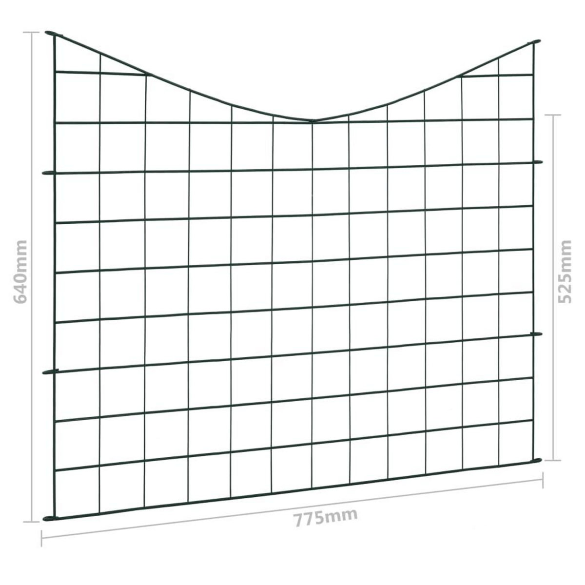 VIDAXL Ensemble de cloture de jardin voutee plus basse 77,5x64 cm vert