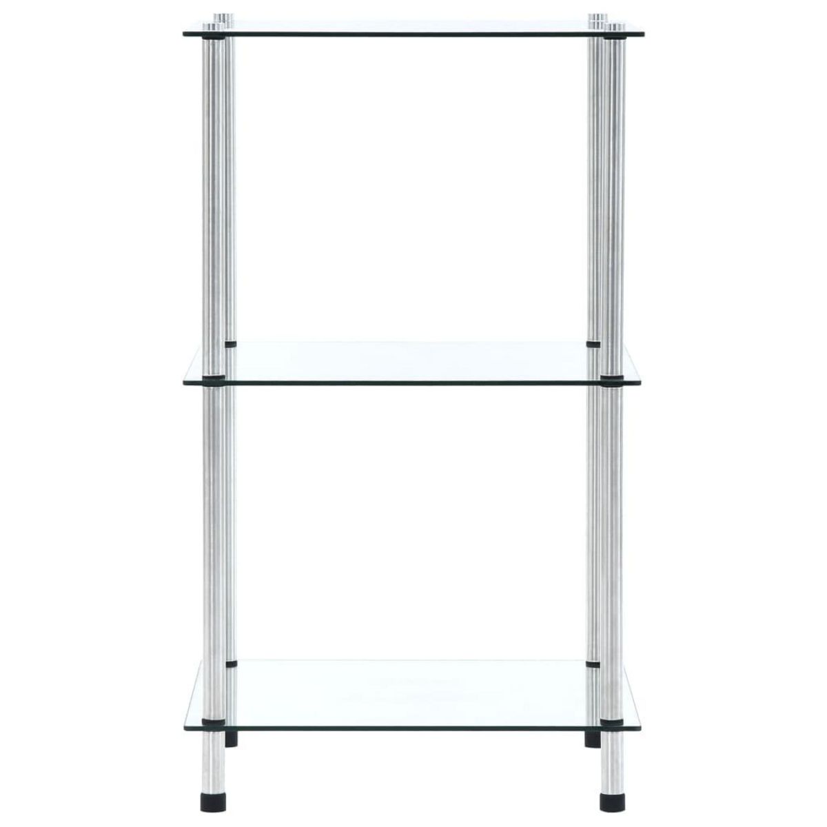 VIDAXL Etagere 3 niveaux Transparent 40x40x67 cm Verre trempe