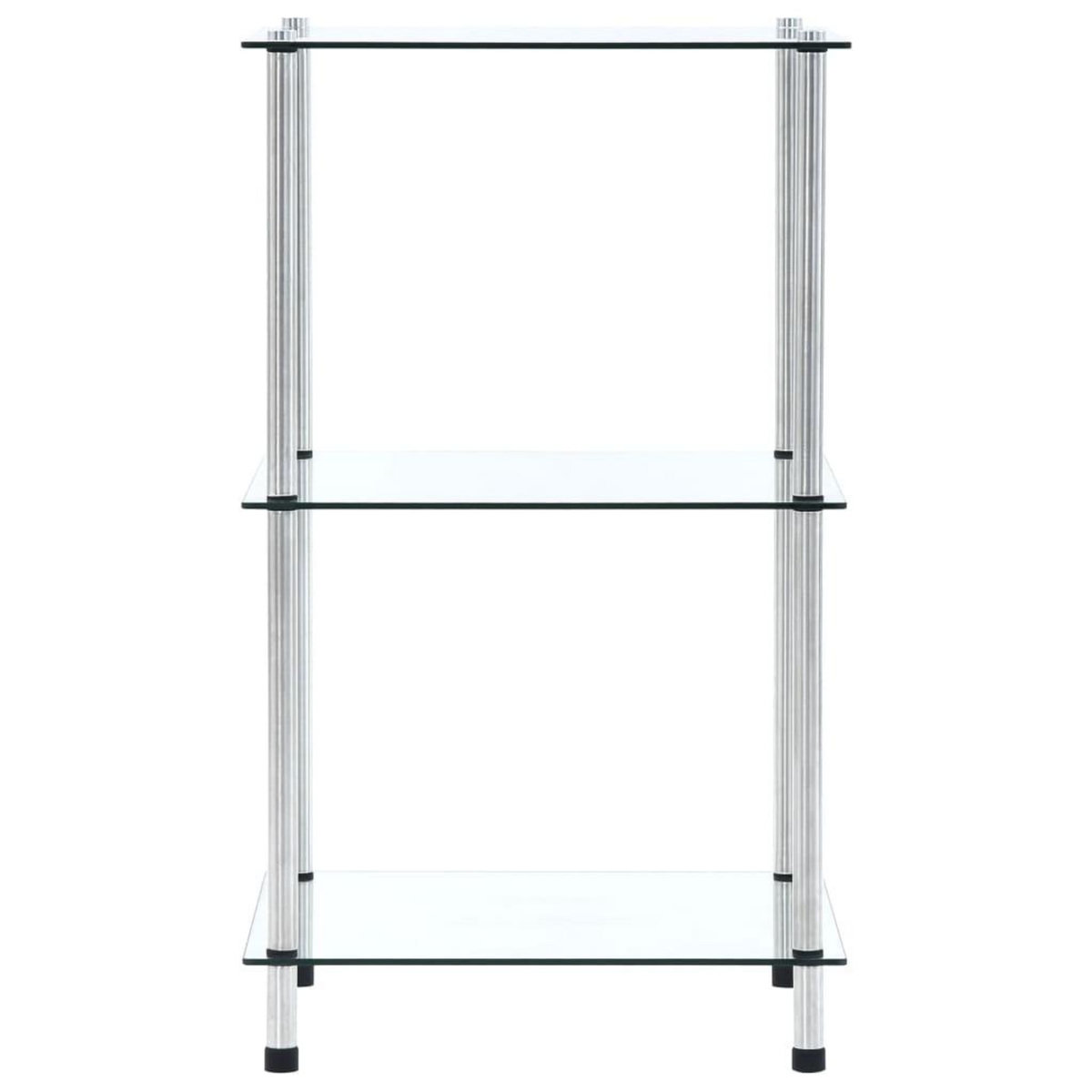 VIDAXL Etagere 3 niveaux Transparent 40x40x67 cm Verre trempe