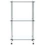 Voir la diapositive 2 : VIDAXL Etagere 3 niveaux Transparent 40x40x67 cm Verre trempe