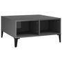 Voir la diapositive 2 : VIDAXL Table basse gris brillant 60x60x30 cm bois d ingénierie