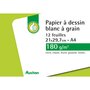 Auchan Pouce  Pochette de papier à dessin blanc à grain 180g 21x29.7cm 26 feuilles