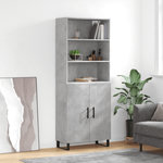 VIDAXL Buffet haut Gris beton 69,5x34x180 cm Bois d'ingenierie