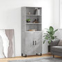 Voir la diapositive 1 : VIDAXL Buffet haut Gris beton 69,5x34x180 cm Bois d'ingenierie