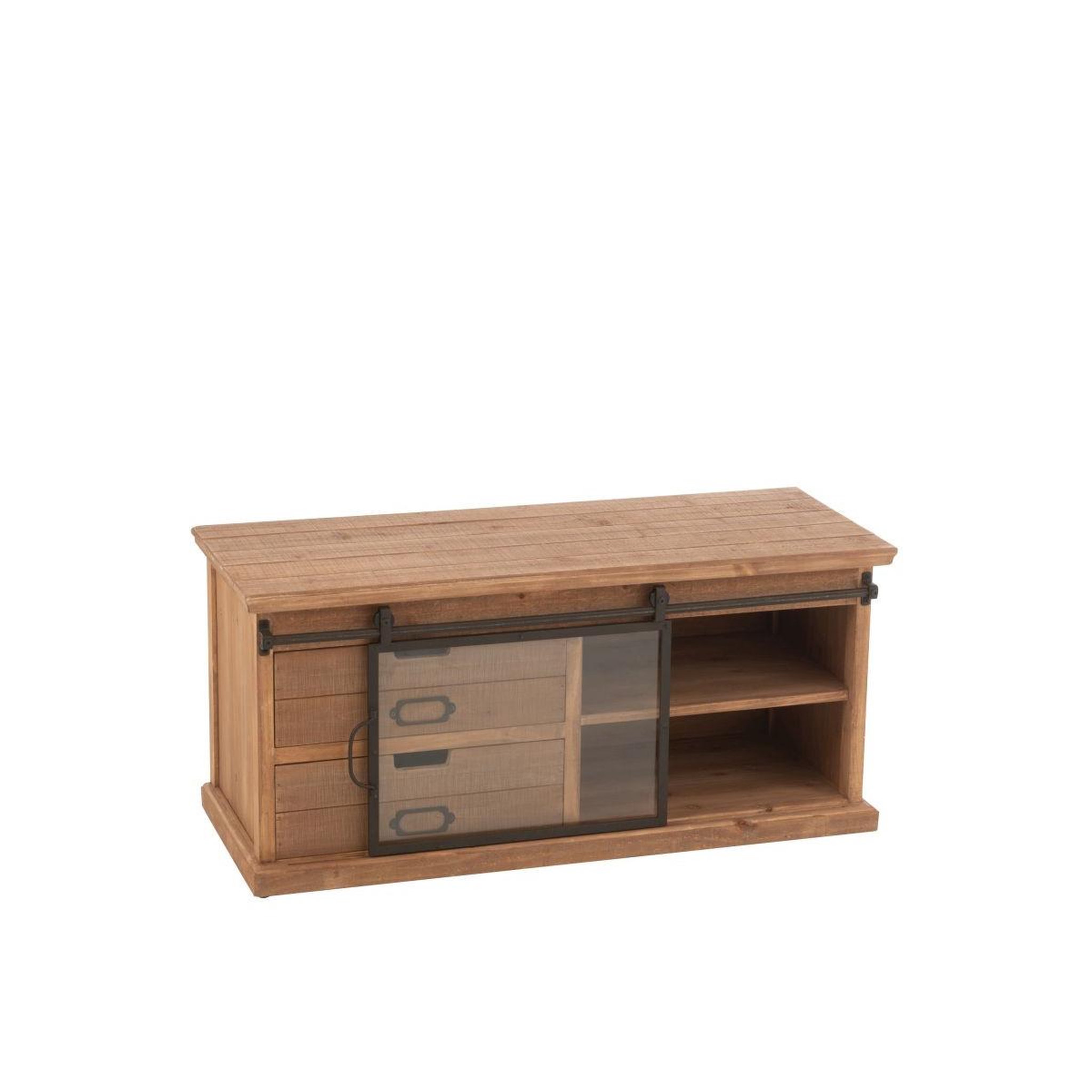 Voir la diapositive 6 : J-LINE Meuble tv en bois  sia  100cm naturel