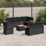 Voir la diapositive 1 : VIDAXL Salon de jardin 9 pcs avec coussins noir resine tressee