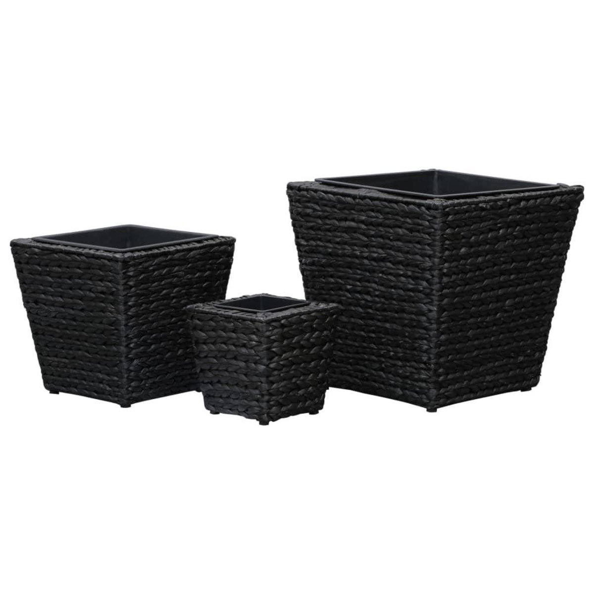 VIDAXL Lits sureleves 3 pcs Jacinthe d'eau Noir