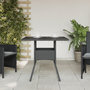 Voir la diapositive 3 : VIDAXL Table de jardin dessus en verre noir 80x80x75 cm resine tressee