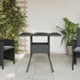 Voir la diapositive 3 : VIDAXL Table de jardin dessus en verre noir 80x80x75 cm resine tressee