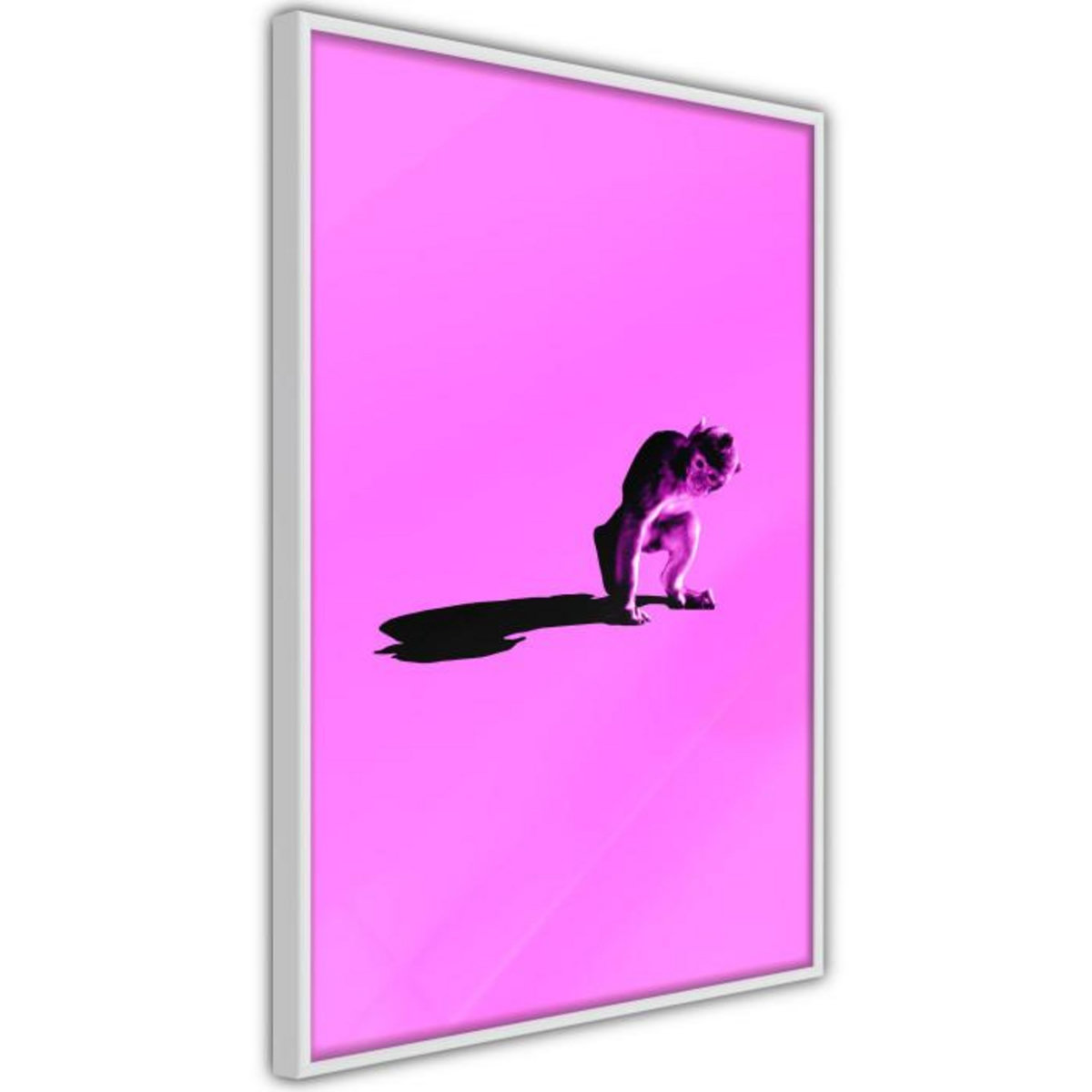 Paris Prix Affiche Murale Encadrée  Monkey on Pink Background