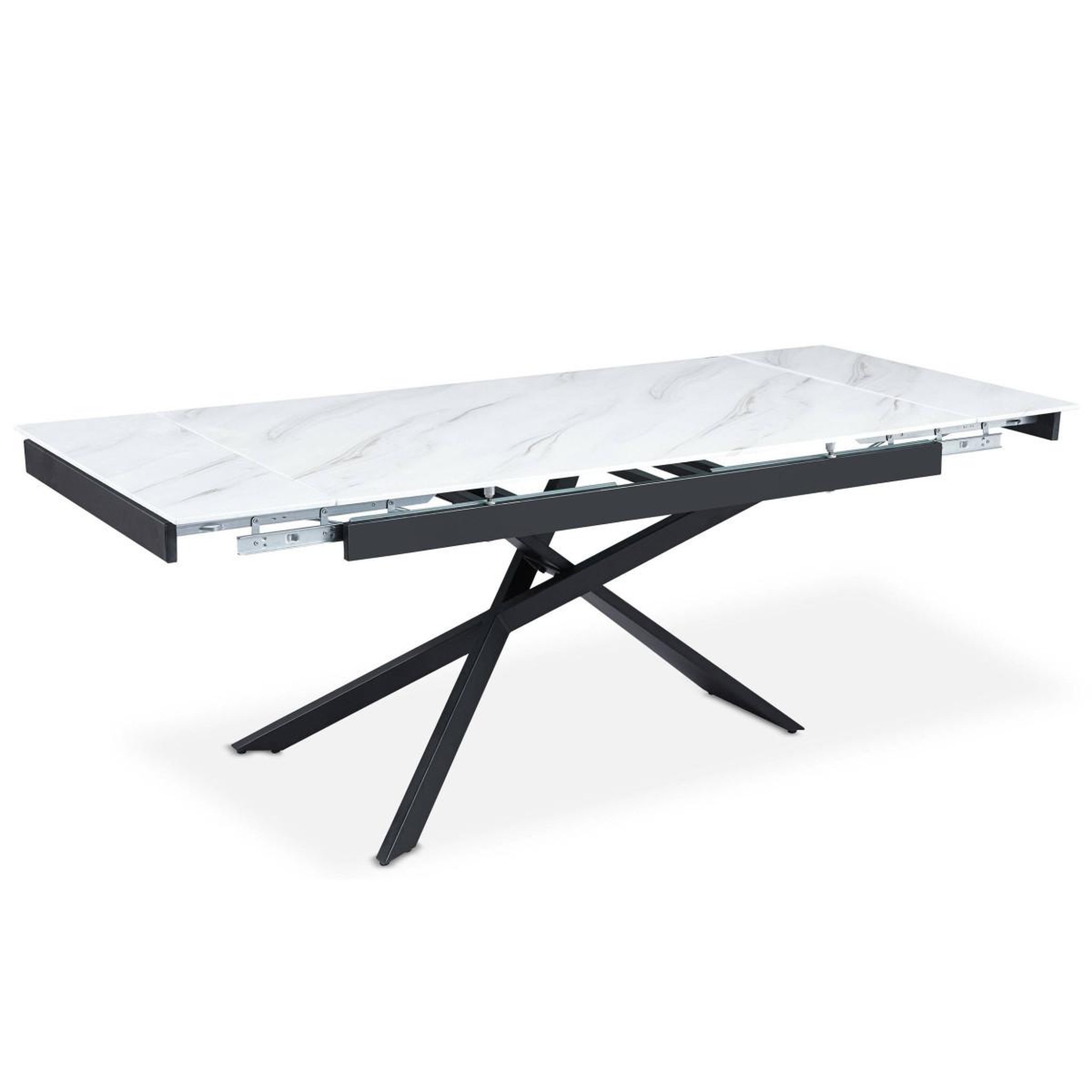 Voir la diapositive 3 : Paris Prix Table à manger extensible  lara  150-210cm blanc & noir