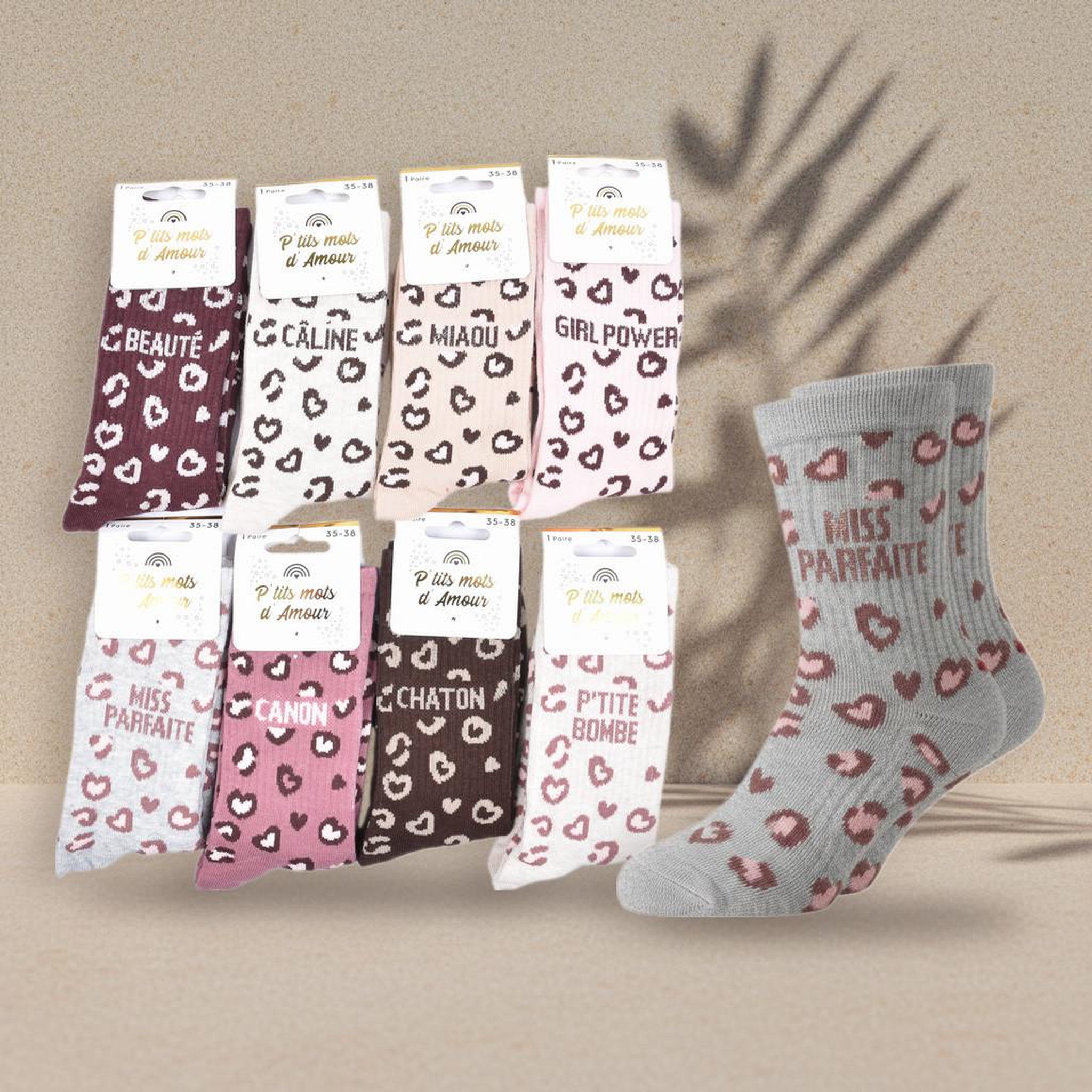 Voir la diapositive 3 : OZABI Ozabi chaussettes fille a paillettes message humoristique pack de 8 paires