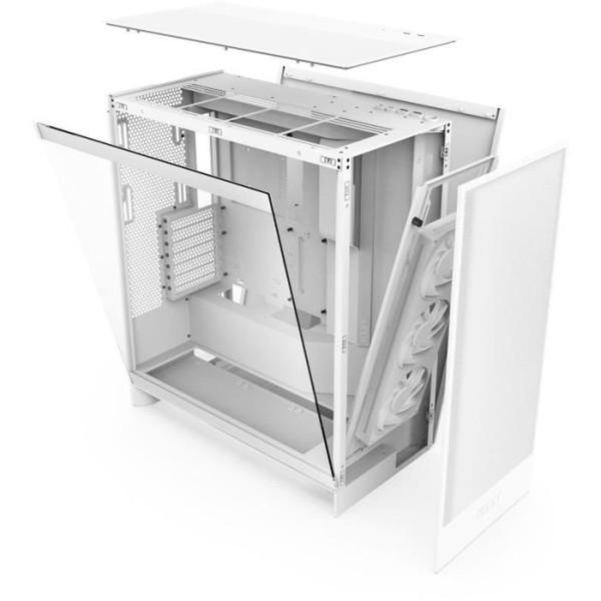 Voir la diapositive 3 : NZXT Boitier moyen-tour - nzxt - cm-h72fw-01 - h7 flow - blanc