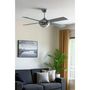 Voir la diapositive 2 : NIKLAS Ventilateur Plafonnier Eclairage 4 pales 60 W 3 vitesses Ø 121 cm Télécommande NIKLAS