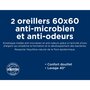 Lot de 2 oreillers anti-microbien et anti-odeurs