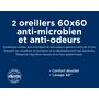 Voir la diapositive 3 : Lot de 2 oreillers anti-microbien et anti-odeurs
