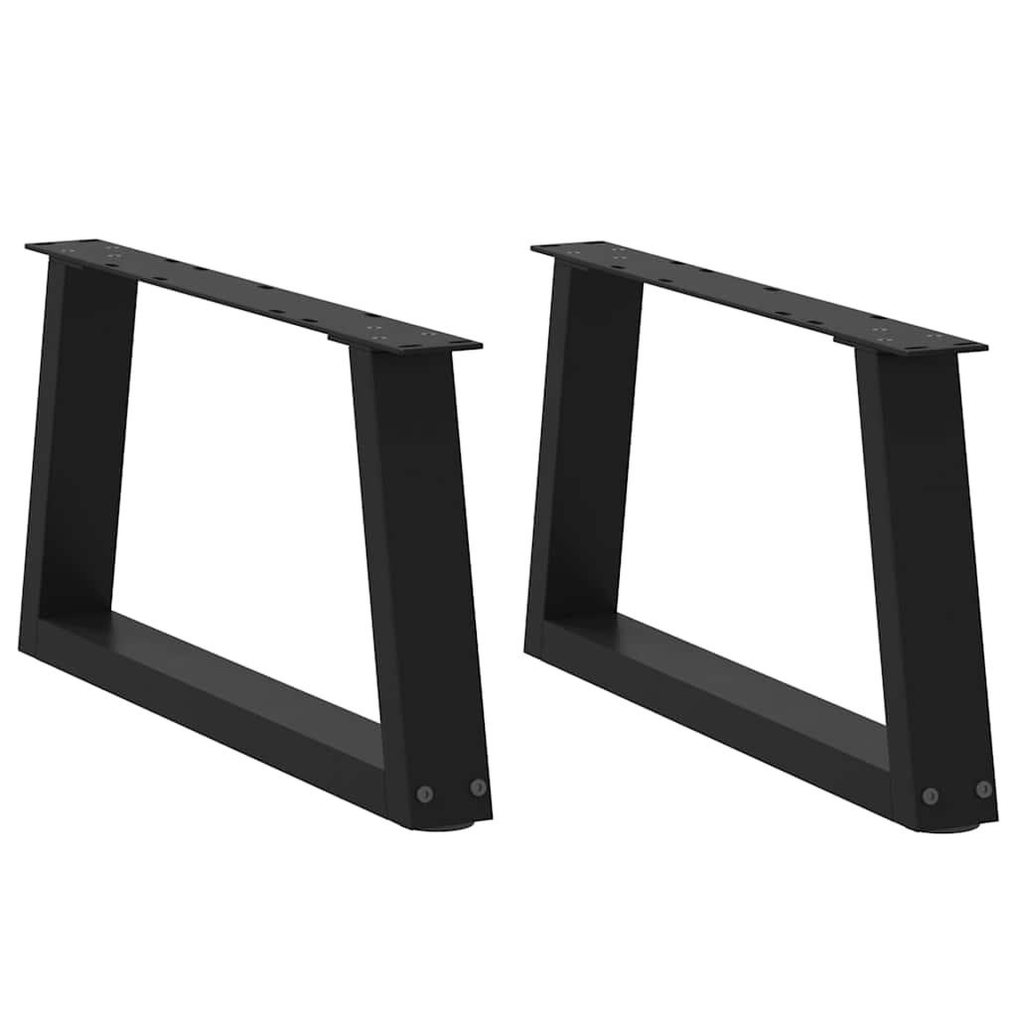 VIDAXL Pieds de table a manger forme V 2 pcs noir 60x(30-31,3)cm acier
