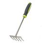 Voir la diapositive 2 : GARDENSTAR Râteau à main - 5 dents - En acier inoxydable