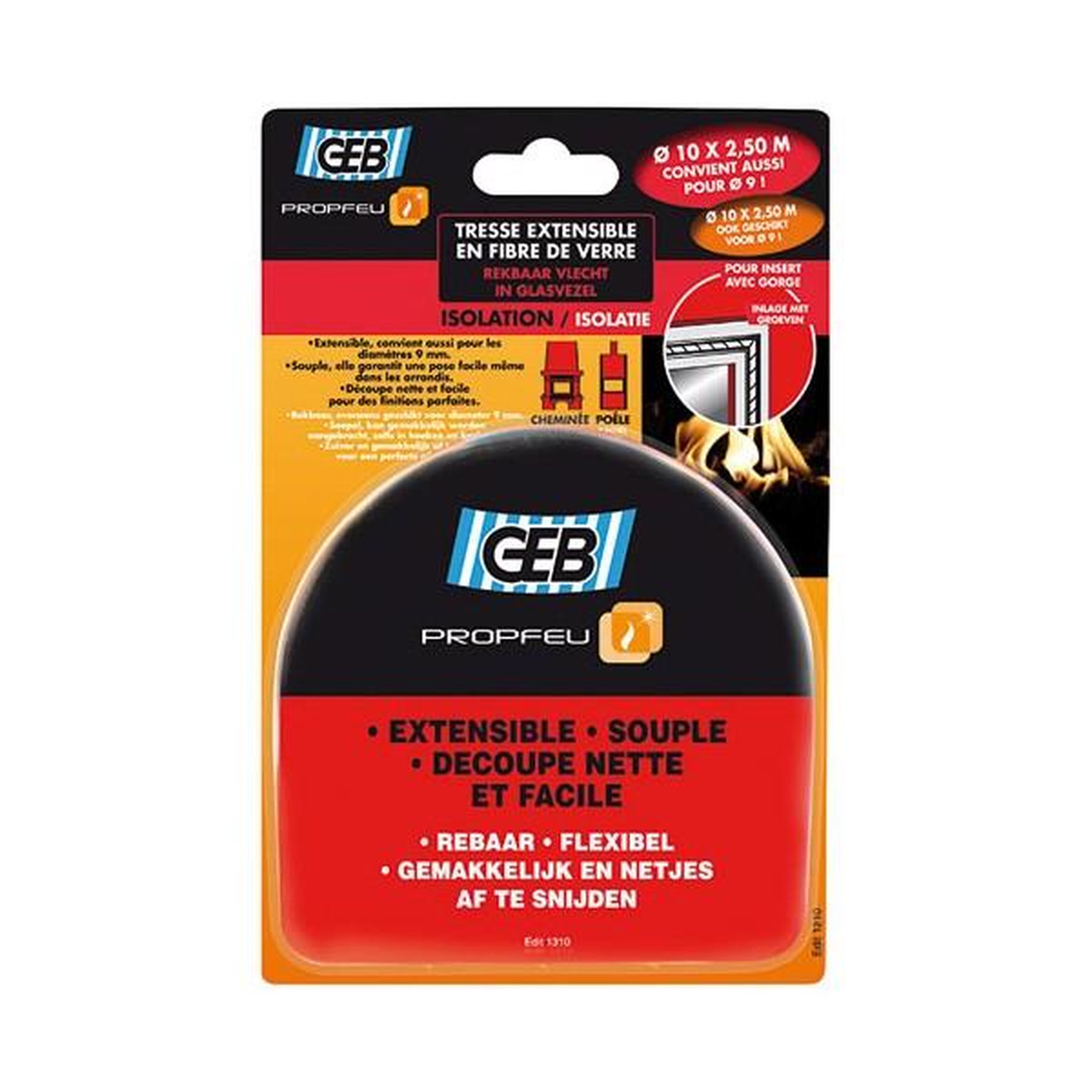 Geb Tresse fibre verre extensible d.10mmx2.5m - 821523