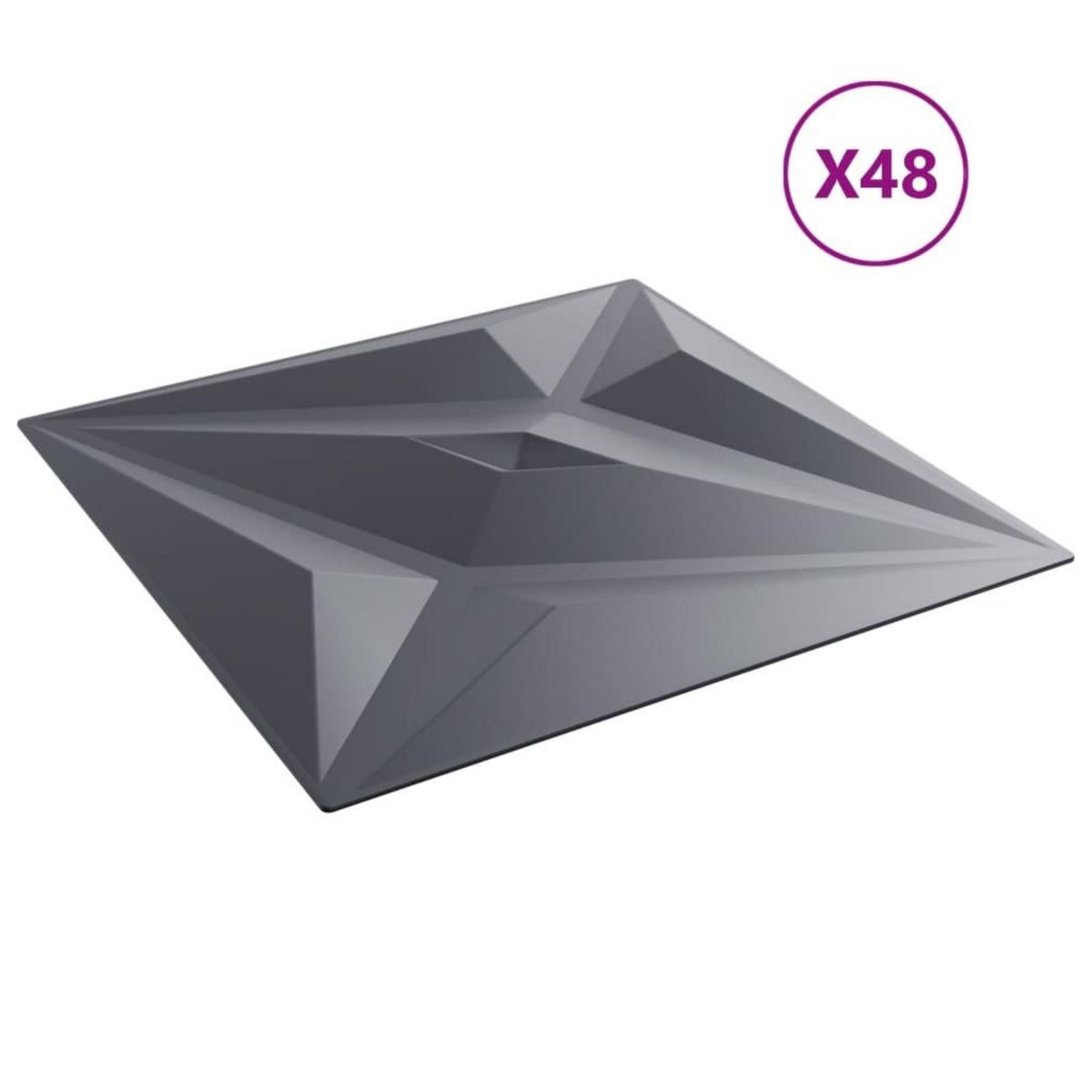 VIDAXL Panneaux muraux 48 pcs gris 50x50 cm XPS 12 m² etoile