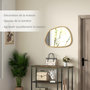 Voir la diapositive 6 : HOMCOM Miroir mural décoratif forme organique dim. 80L x 60H cm cadre bois de pin verni