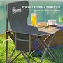 Voir la diapositive 6 : OUTSUNNY Ensemble table et chaise camping - table pliante camping avec 6 chaises rangements sacs de transport gris