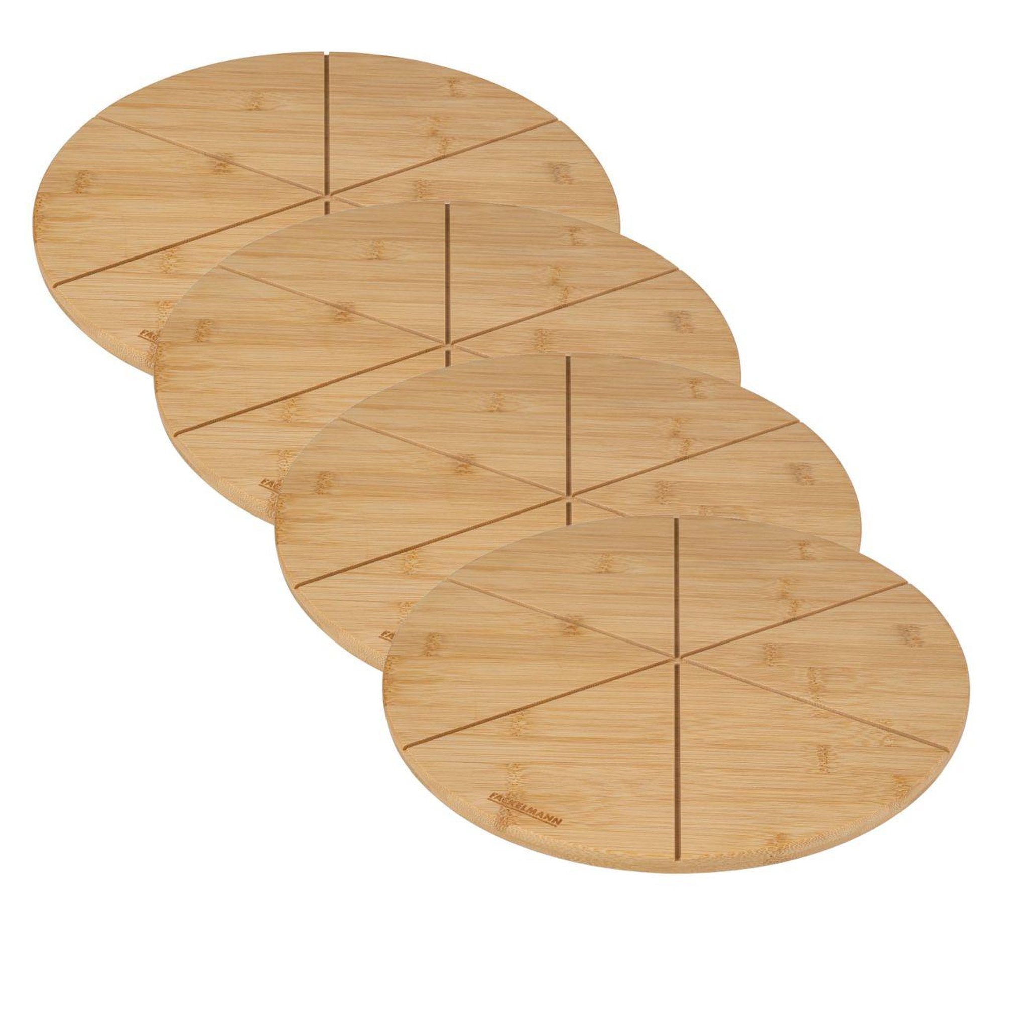 Fackelmann Set de 4 planches à pizza en bois Fackelmann Boisselerie