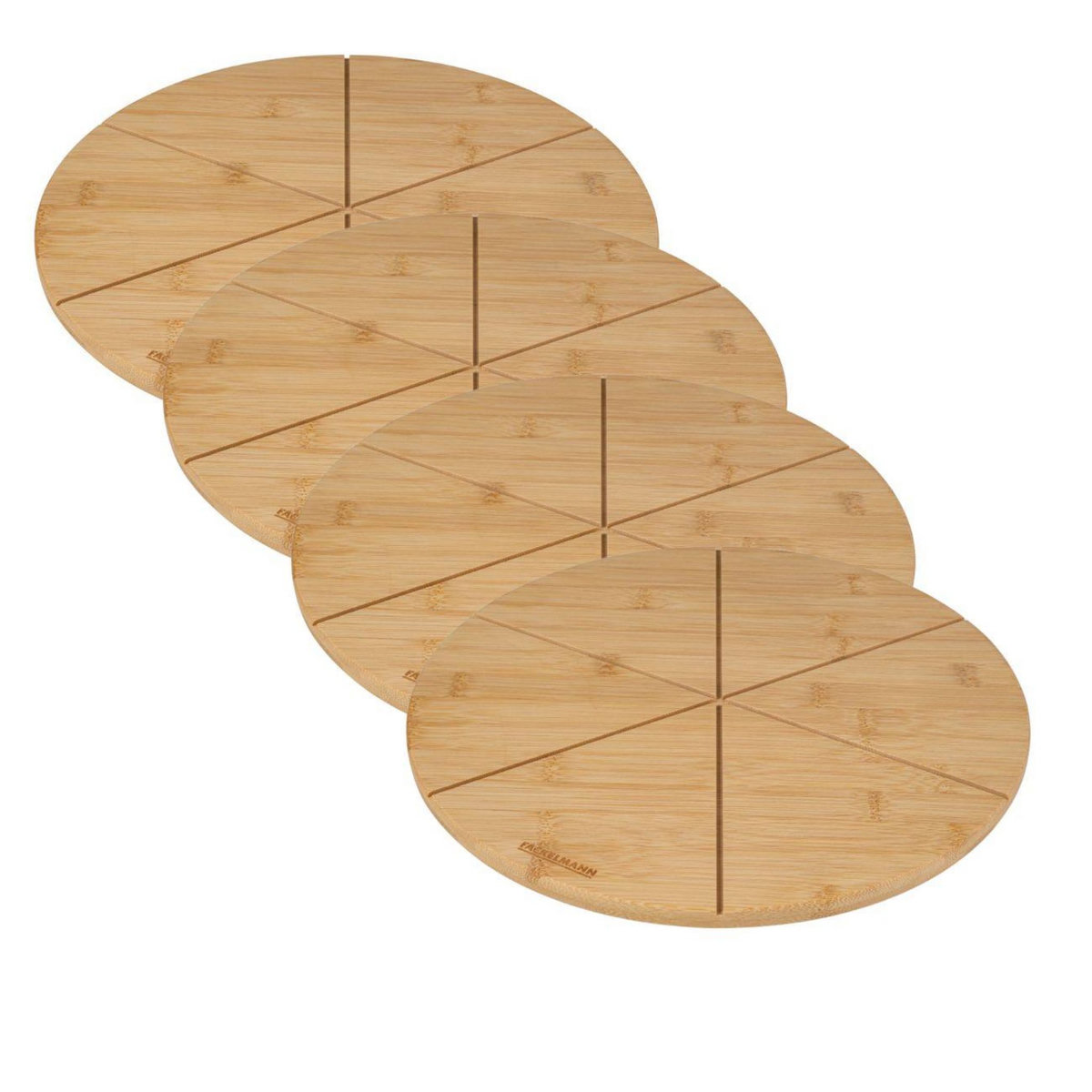 Fackelmann Ensemble de 4 Planches à pizza avec rainures de coupe, Ø 32 cm