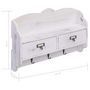 Voir la diapositive 6 : VIDAXL Porte-manteau mural Blanc 50x10x34 cm Bois