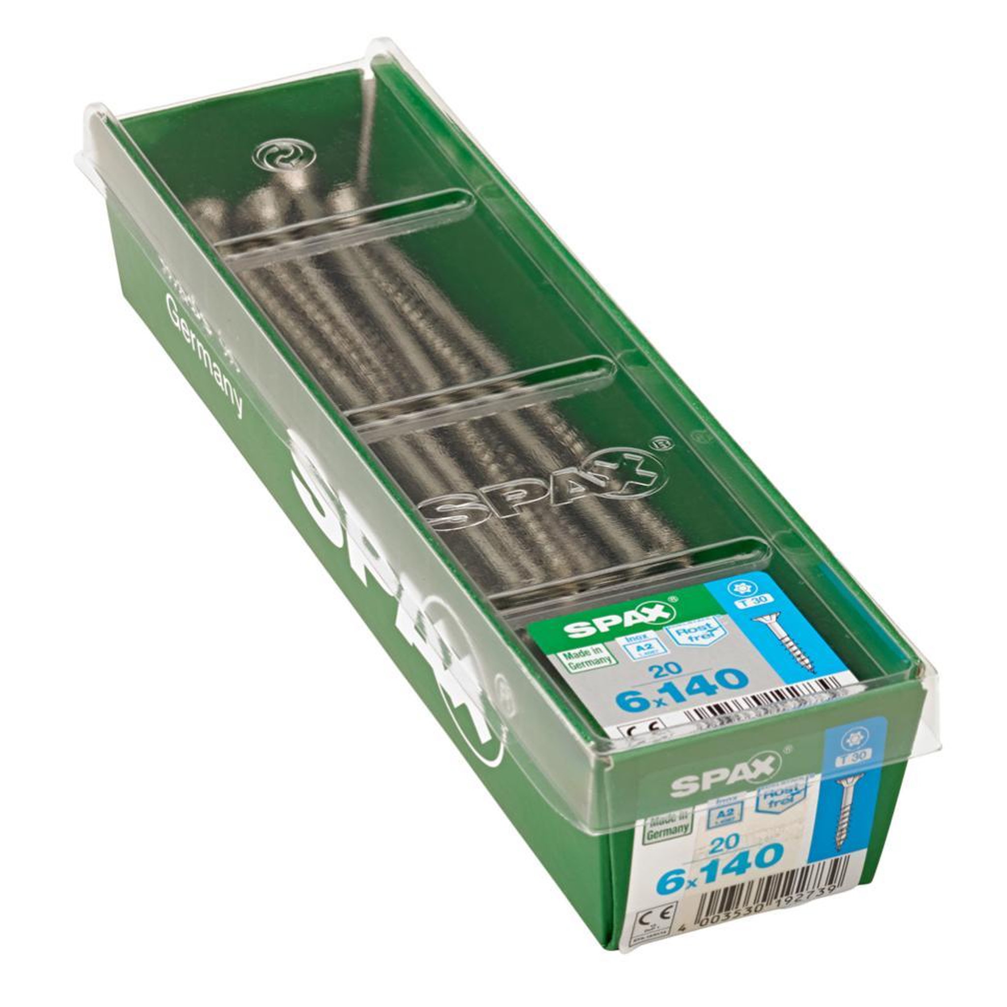 CENTRALE BRICO Lot de 20 vis inox tête fraisée torx SPAX, Diam.6 mm x L.140 mm