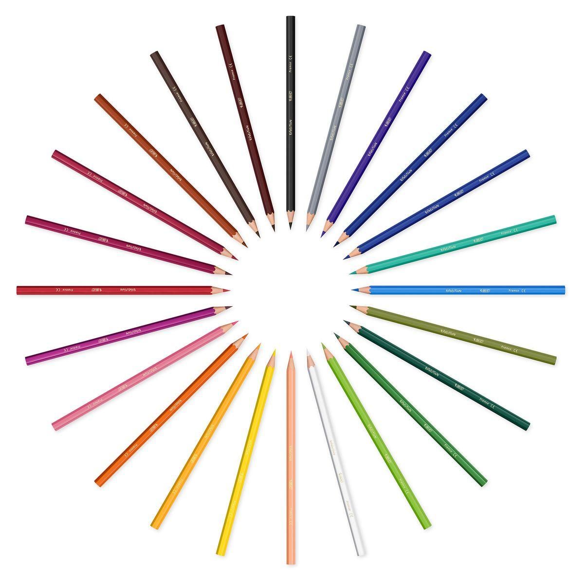 BIC Etui de 24 crayons de couleur Kids Evolution