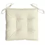 VIDAXL Coussins de chaise 4 pcs blanc creme 40x40x7 cm tissu oxford
