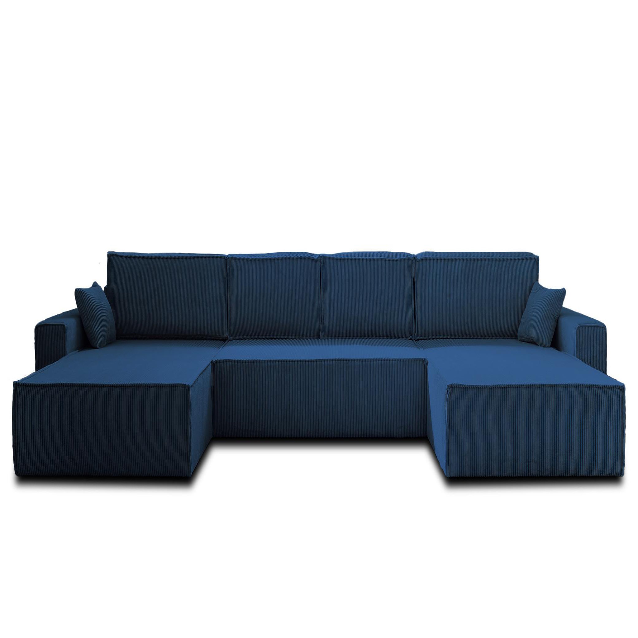 Voir la diapositive 6 : BEST MOBILIER Dellia - canapé panoramique en u - 7 places - convertible - avec coffre - en velours côtelé