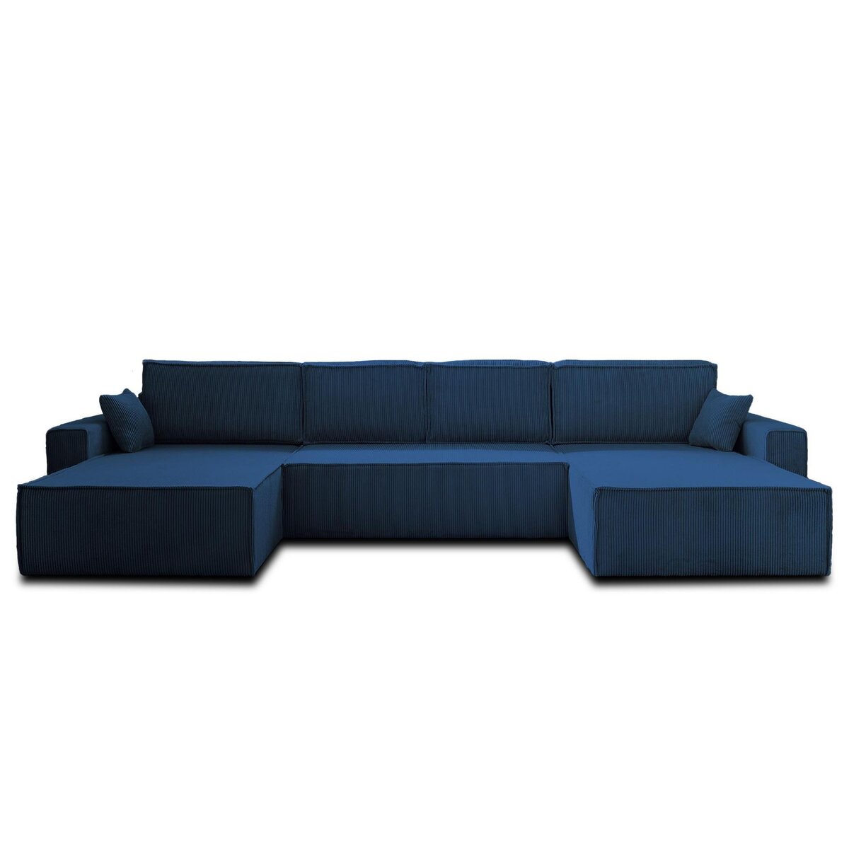 BEST MOBILIER Dellia - canapé panoramique en u - 7 places - convertible - avec coffre - en velours côtelé