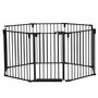 PAWHUT Barrière de sécurité - parc enclos chien modulable pliable - porte verrouillable - 8 panneaux acier et PP - dim. 482,5L max. x 76H cm noir
