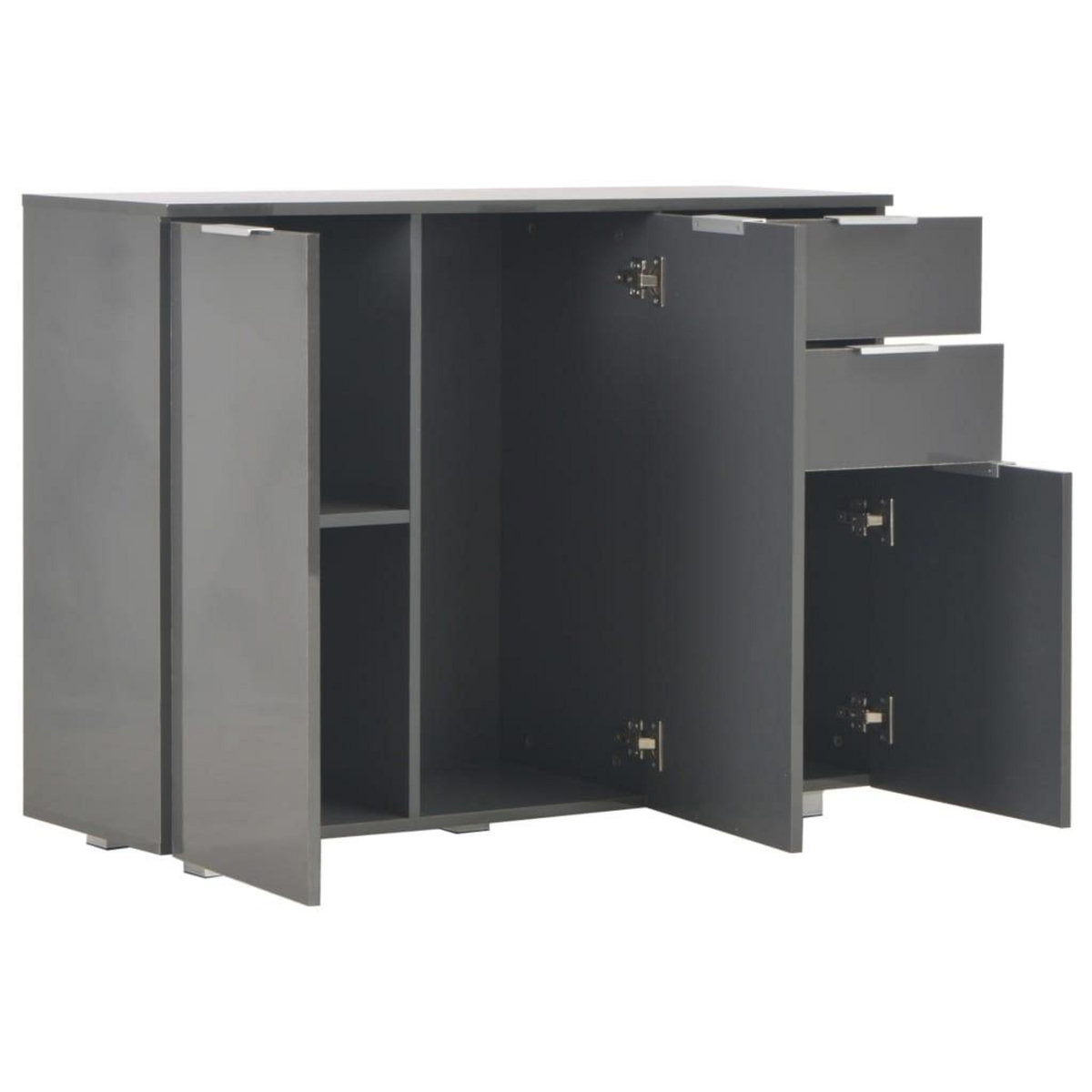 VIDAXL Buffet Gris brillant 107x35x80,5 cm