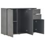 Voir la diapositive 4 : VIDAXL Buffet Gris brillant 107x35x80,5 cm