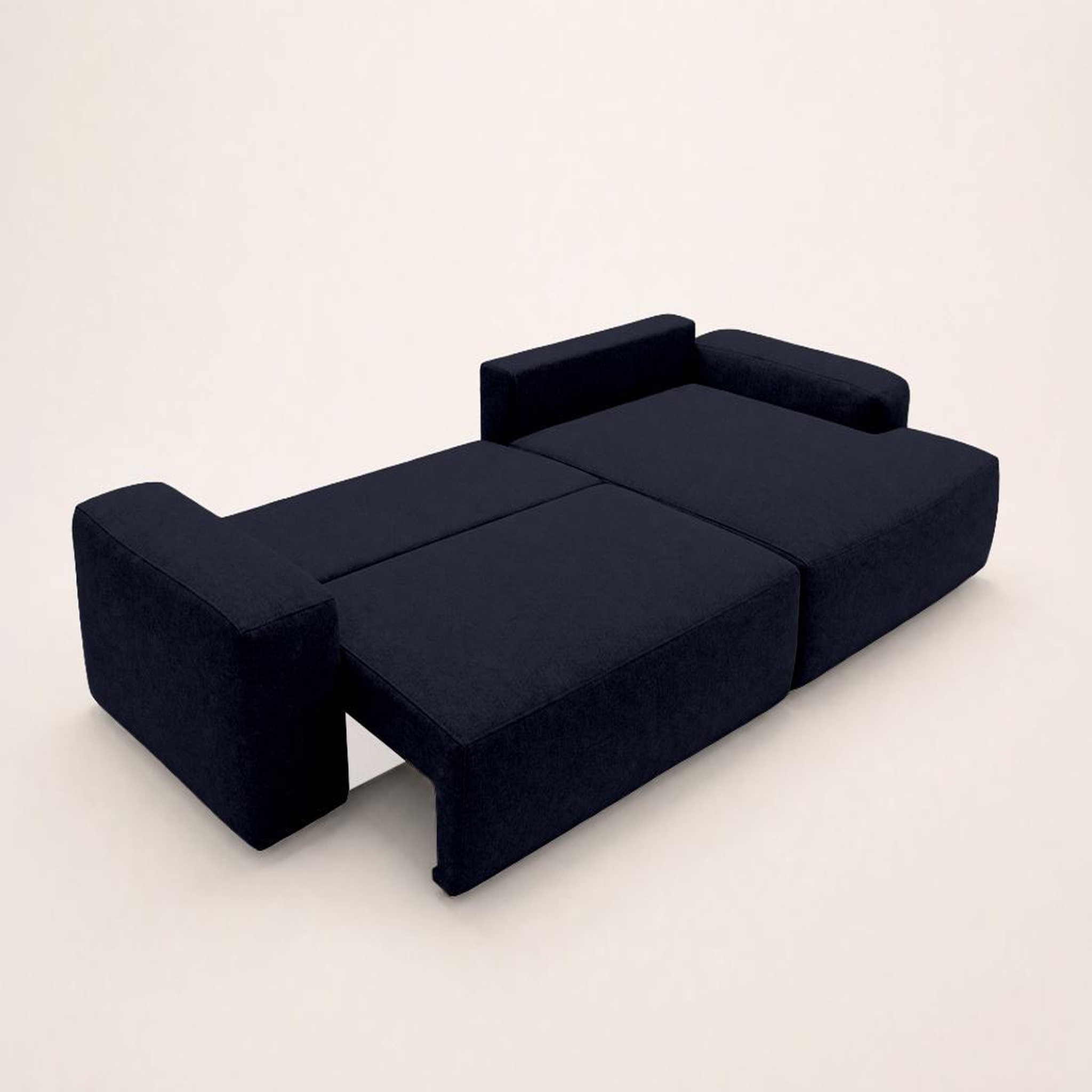 Voir la diapositive 4 : BEST MOBILIER Tama - canapé d'angle droit 4 places convertible avec coffre en tissu