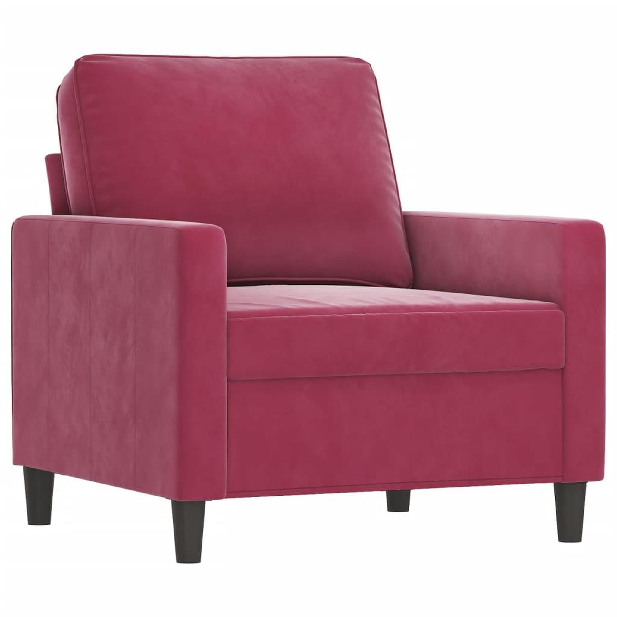Voir la diapositive 3 : VIDAXL Ensemble de canapes 3 pcs avec coussins Rouge bordeaux Velours