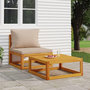 Voir la diapositive 1 : VIDAXL Salon de jardin avec coussins 2 pcs bois massif acacia