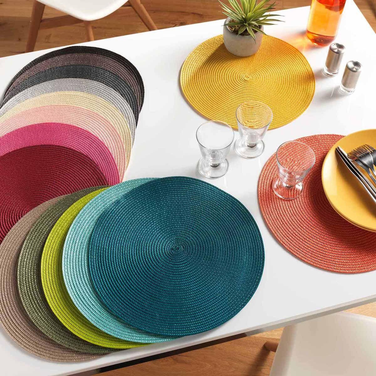 Paris Prix Set de Table Uni  Zebulon  35cm Jaune Miel